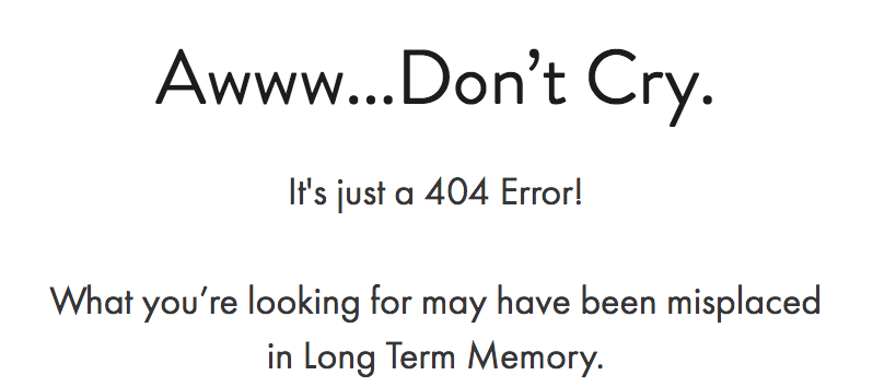 Page Not Found - Don't Cry